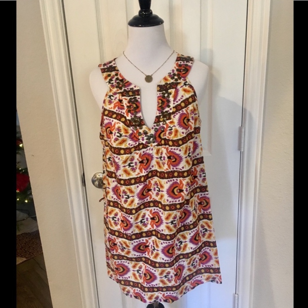 Twentyone Split neckline  Cotton Aztec Top Size Small